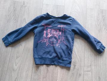 Sweater Vintage Look "Drumstel" Rock And Roll (Maat 110-116) beschikbaar voor biedingen