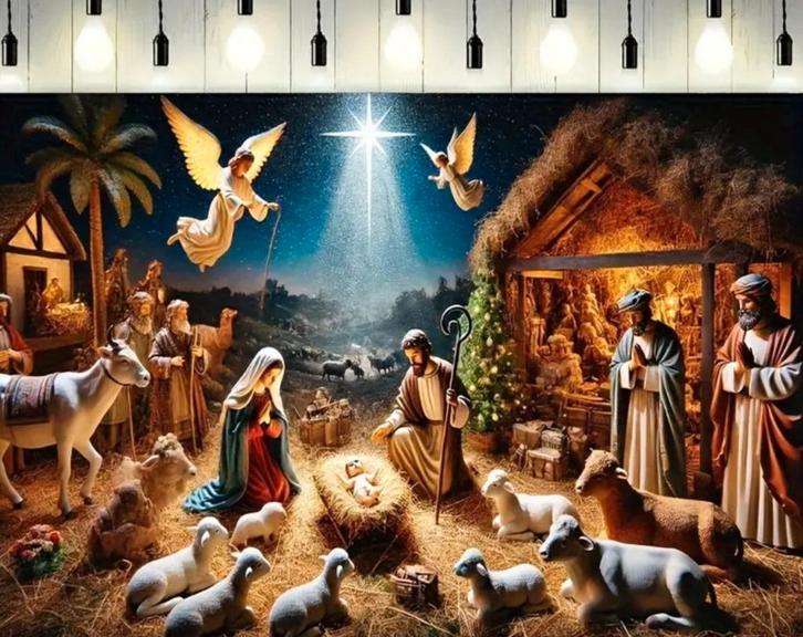 Oersterk decordoek kerststal ca 2.5 mtr lees advertentie, Diversen, Kerst, Ophalen of Verzenden