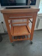 Bamboe Theewagen / Serveerwagen - Verrijdbaar, Ophalen, Gebruikt, 50 tot 100 cm, Minder dan 100 cm