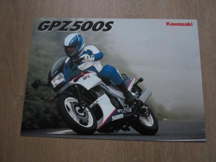 Kawasaki GPZ 500 S brochure folder 1990 ?, Motoren, Handleidingen en Instructieboekjes, Kawasaki, Ophalen of Verzenden