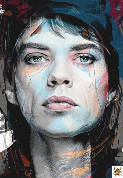 377 Mick Jagger Art mix, Antiek en Kunst, Kunst | Schilderijen | Modern, Ophalen
