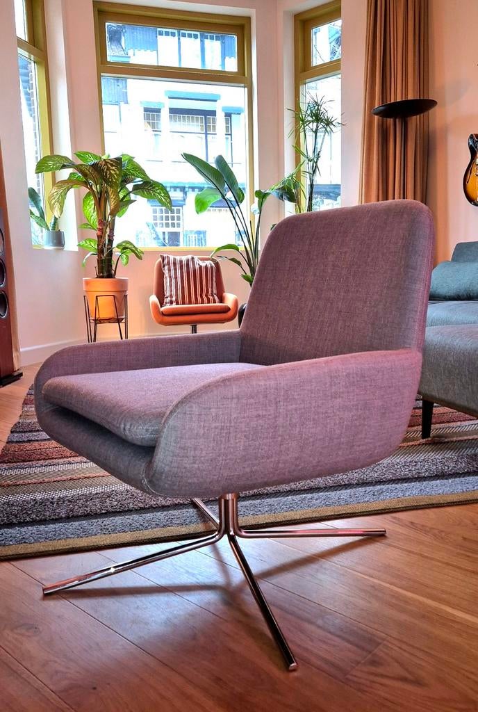 Grijze Softline COCO lounge designstoel, Huis en Inrichting, Fauteuils, Zo goed als nieuw, 50 tot 75 cm, 75 tot 100 cm, Ophalen