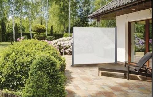 Crème kleurig uitschuifbare windscherm 170 x 300 cm, Tuin en Terras, Tuinschermen, Zo goed als nieuw, 150 tot 200 cm, 200 cm of meer