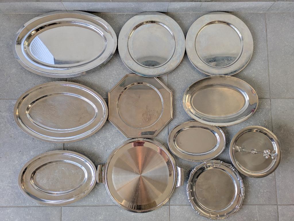 12 RVS / Inox schalen / serveerschalen / schaal / etagère, Ophalen