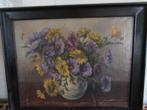 Antiek schilderij bloemen in vaas  Corry Bernsen., Antiek en Kunst, Ophalen of Verzenden