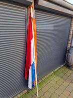 Vlaggenstok met Nederlandse vlag  en wimpel, Diversen, Vlaggen en Wimpels, Zo goed als nieuw, Ophalen
