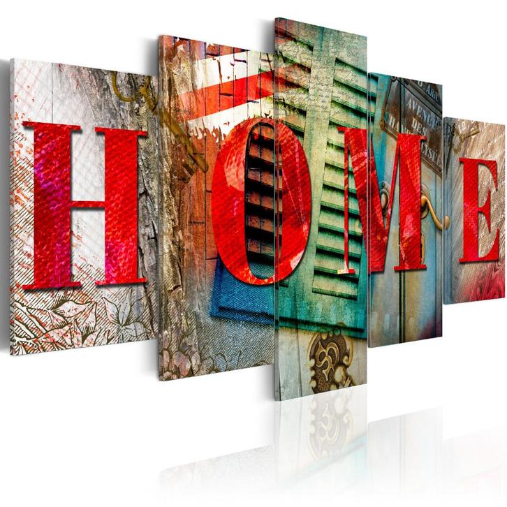 319 Home XXL 5 Luik Canvas Schilderij 200x100cm Nieuw 2maten, Antiek en Kunst, Kunst | Schilderijen | Abstract, Ophalen of Verzenden