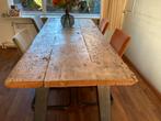 Eettafel wagonvloerhout 240 lang uniek, Huis en Inrichting, Tafels | Eettafels, Ophalen, Gebruikt, 200 cm of meer, 50 tot 100 cm