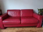 Gratis rode leren 2.5 zits bank, Ophalen, Zo goed als nieuw, 75 tot 100 cm, Tweepersoons
