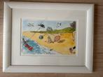 Aquarel Scheveningen door Boy Boelhouwer, Ophalen of Verzenden