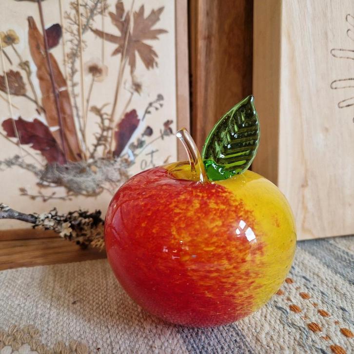 Appel Oranje Geel Glas Kristalglas Scancrystal, Antiek en Kunst, Antiek | Glas en Kristal, Ophalen of Verzenden