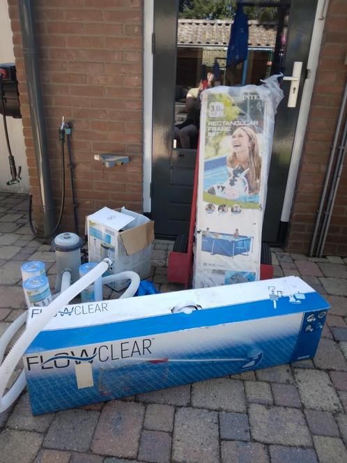 Zwembad 2x3 m met pomp en schoonmaakset, Tuin en Terras, Zwembaden, Gebruikt, 80 tot 120 cm, 200 tot 400 cm, 200 tot 300 cm, Rechthoekig
