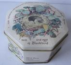 Achthoekig klein blik met natuurafbeeldingen, 10 cm x 6 cm, Ophalen of Verzenden, Zo goed als nieuw, Koek(jes), Overige merken