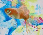 Prachtig schilderij van een goudvis (handgeschilderd), Antiek en Kunst, Ophalen of Verzenden