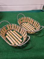 Mandjes klein metaal en bamboe, Huis en Inrichting, Woonaccessoires | Schalen en Manden, Ophalen of Verzenden, 'T Olde Gre-j, Info@toldegrej.nl