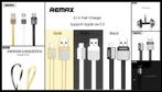 Dennis Gadgets :1x originele REMAX kabel in div. kleuren, Telecommunicatie, Mobiele telefoons | Telefoon-opladers, Ophalen of Verzenden