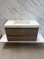 HR Badmeubel 100cm - nebreska oak- Solid Surface wastafel, Nieuw, Minder dan 100 cm, Wasbak of Wastafel, 25 tot 50 cm