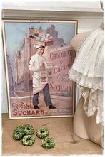 Antieke reklame Frankrijk, Chocolat Cacao suchard 43 x 61, Antiek en Kunst, Ophalen of Verzenden