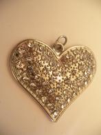 Een mooie Zilverkleurige Hart Hanger met Strass steentjes, Verzenden, Overige materialen, Hanger