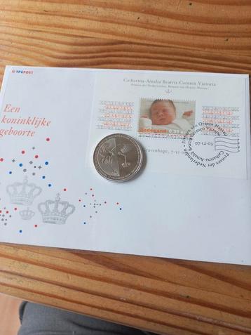 Geboorte Amalia munt in envelop beschikbaar voor biedingen