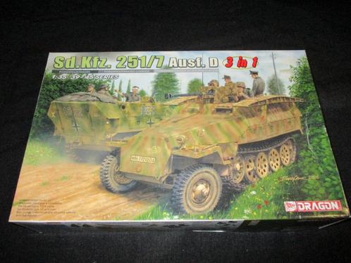 D-542,DRAGON 1-35,NO,6223,Sd.Kfz. 251/7 Ausf. D (3 in 1), Hobby en Vrije tijd, Modelbouw | Auto's en Voertuigen, Nieuw, Verzenden