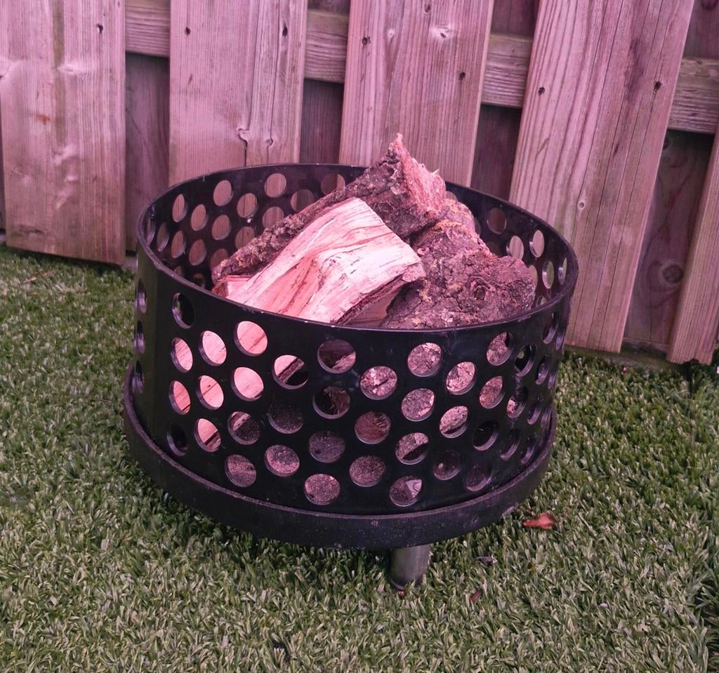 Unieke zware stalen vuurkorf met RVS pootjes, Tuin en Terras, Vuurkorven, Ophalen of Verzenden, Gebruikt, Vuurkorf