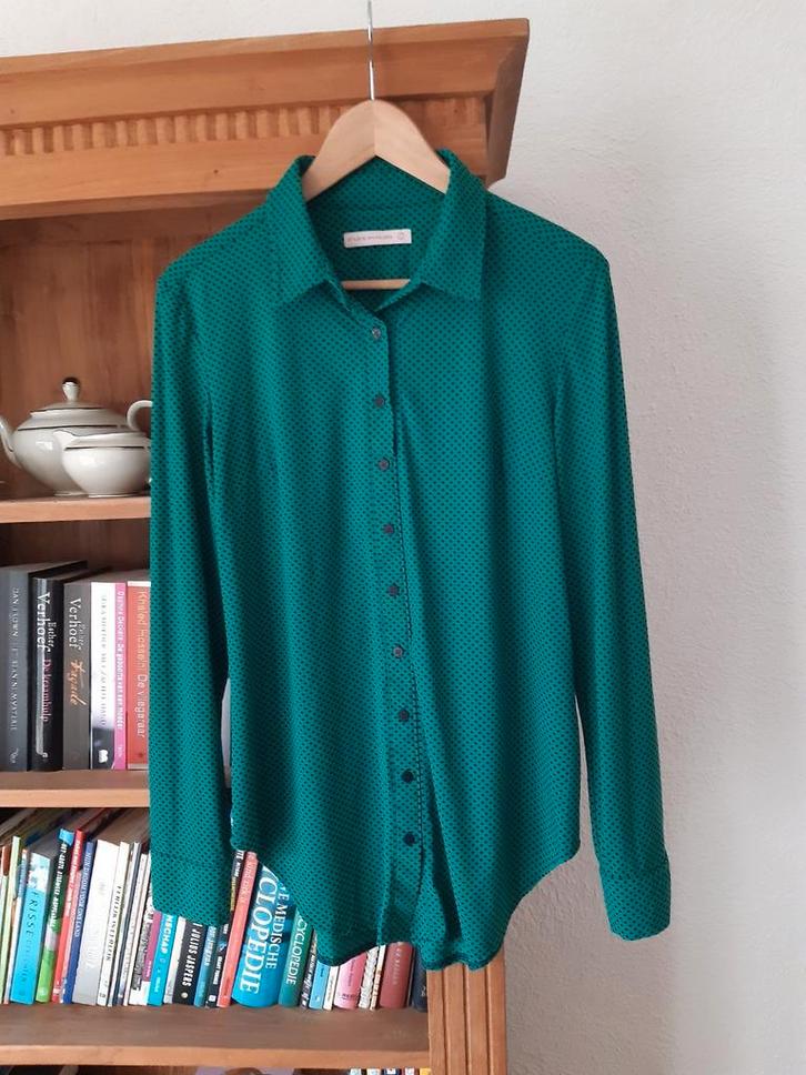Mooie Studio Anneloes travel blouse groen/zwart, mt L, Kleding | Dames, Blouses en Tunieken, Zo goed als nieuw, Maat 42/44 (L)