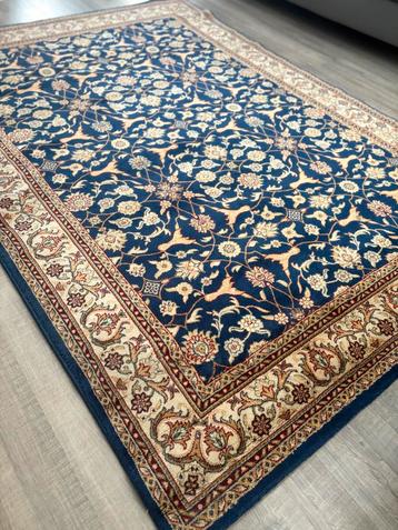 Perzisch tapijt wollen vloerkleed diep donkerblauw beschikbaar voor biedingen
