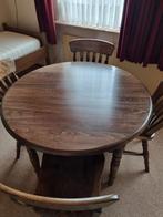 Ronde Houten Tafel met 4 Stoelen, Huis en Inrichting, Ophalen
