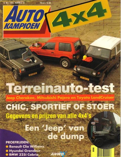 Autokampioen triotest Cherokee,Pajero en Landcruiser 1993, Boeken, Auto's | Folders en Tijdschriften, Gelezen, Ophalen of Verzenden