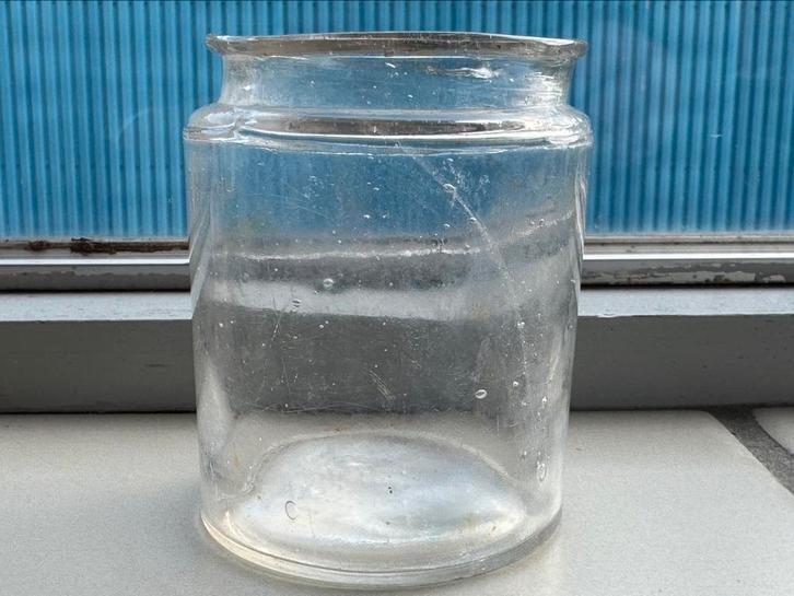 Bodemvondst 1880 Mondgeblazen Jampot Rondeau & Cie Marselle, Antiek en Kunst, Antiek | Glas en Kristal, Verzenden
