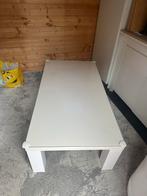 Witte salontafel met glazen blad, Gebruikt, 100 tot 150 cm, Glas, Minder dan 50 cm