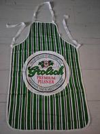 Te koop: groen/ wit gestreept Grolsch keukenschort, cadeau, Ophalen of Verzenden, Zo goed als nieuw, Overige typen, Grolsch