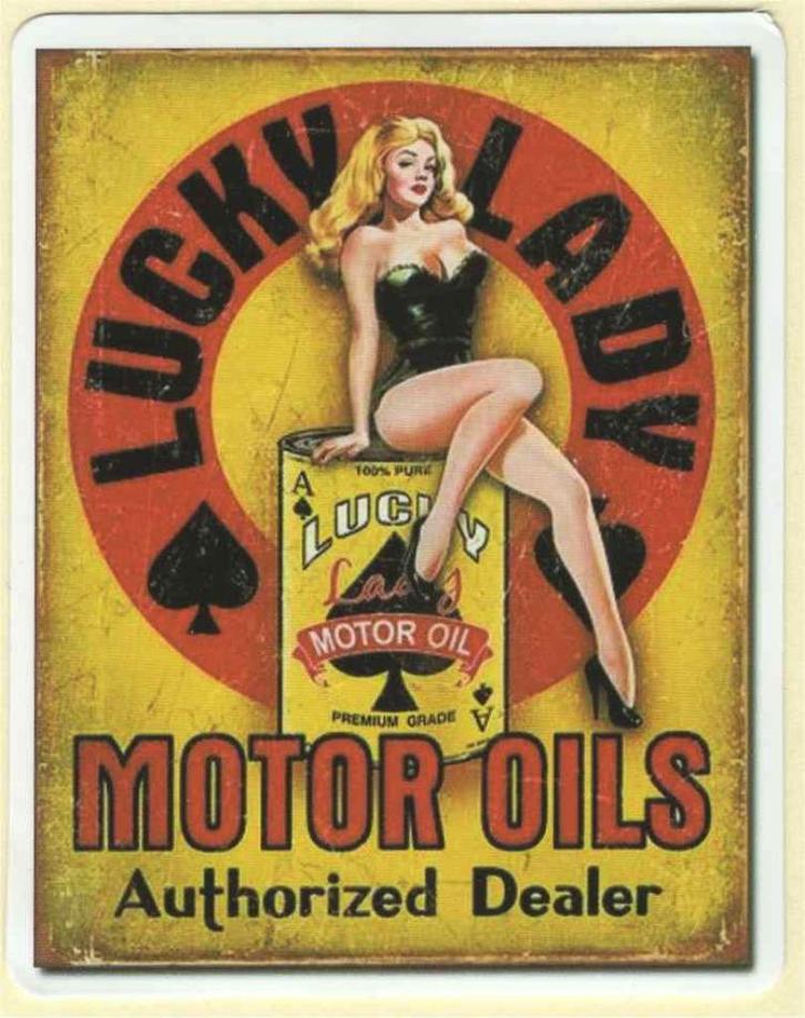 Lucky Lady Motor Oils sticker, Motoren, Accessoires | Stickers, Ophalen of Verzenden
