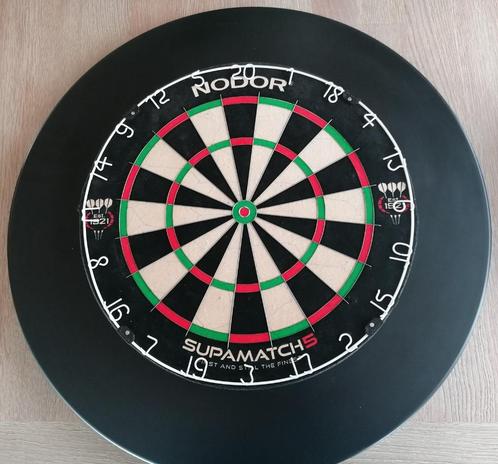 Nodor supamatch 5 & Dartshopper Surround Zwart., Sport en Fitness, Darts, Nieuw, Dartbord, Ophalen of Verzenden