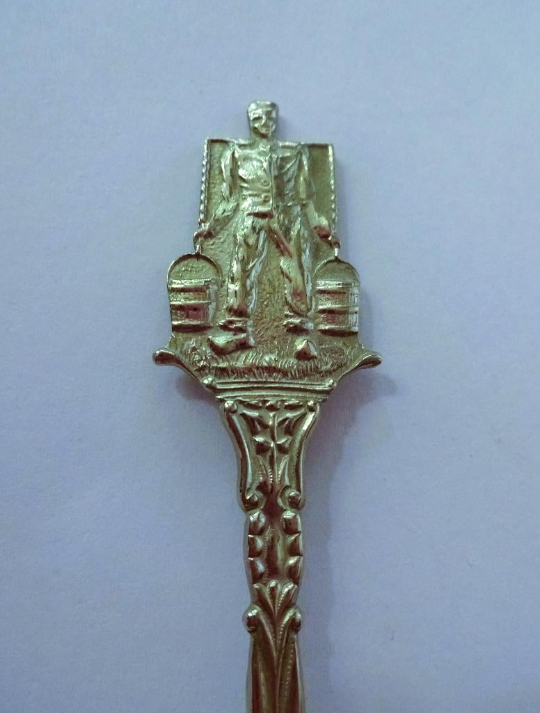 1 Thee Lepeltje man met juk en 2 emmers * 12 cm, Verzenden, Gebruikt, Rvs of Chroom