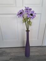 mooie smalle vaas met 3 kunst/ zijdebloemen.
75cm hoog totaa, Ophalen of Verzenden, Gebruikt, Overige kleuren, Glas