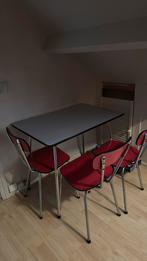 Formica stoelen en tafel retro, Huis en Inrichting, Tafels | Eettafels, Ophalen, Zo goed als nieuw, Rechthoekig, 50 tot 100 cm