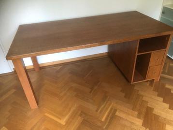 Eikenhouten werktafel/bureau beschikbaar voor biedingen