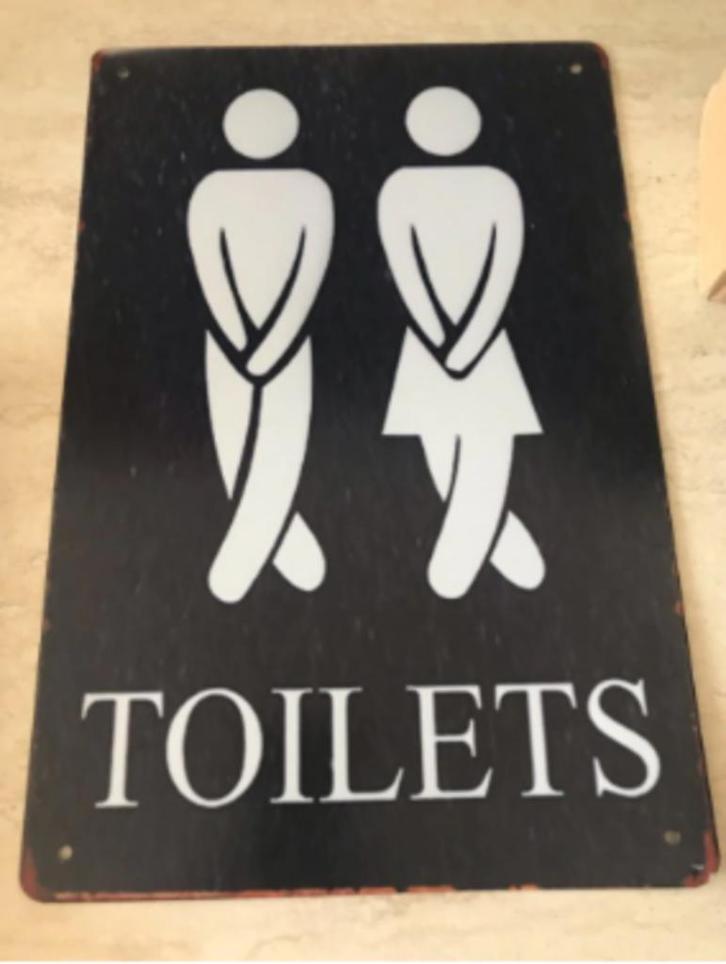 Toilets Retro Metalen Bord (Plaat Vintage WC Toilet Oud), Huis en Inrichting, Woonaccessoires | Wanddecoraties, Nieuw, Verzenden