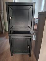 Twee zwarte nachtkastjes, Antiek en Kunst, Antiek | Meubels | Kasten, Ophalen