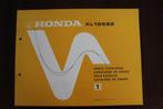 Honda XL125SZ 1978 motorcycle parts catalogue XL 125 SZ, Motoren, Ophalen of Verzenden, Honda