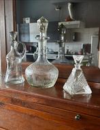 Drie glazen flesjes, Antiek en Kunst, Antiek | Glas en Kristal, Ophalen