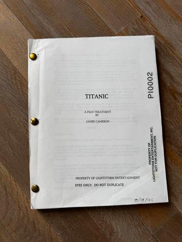 Titanic script beschikbaar voor biedingen