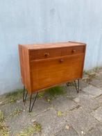 Klein vintage dressoir ‘60 opknap met laden en klep, Ophalen, Zo goed als nieuw, 25 tot 50 cm, 50 tot 100 cm