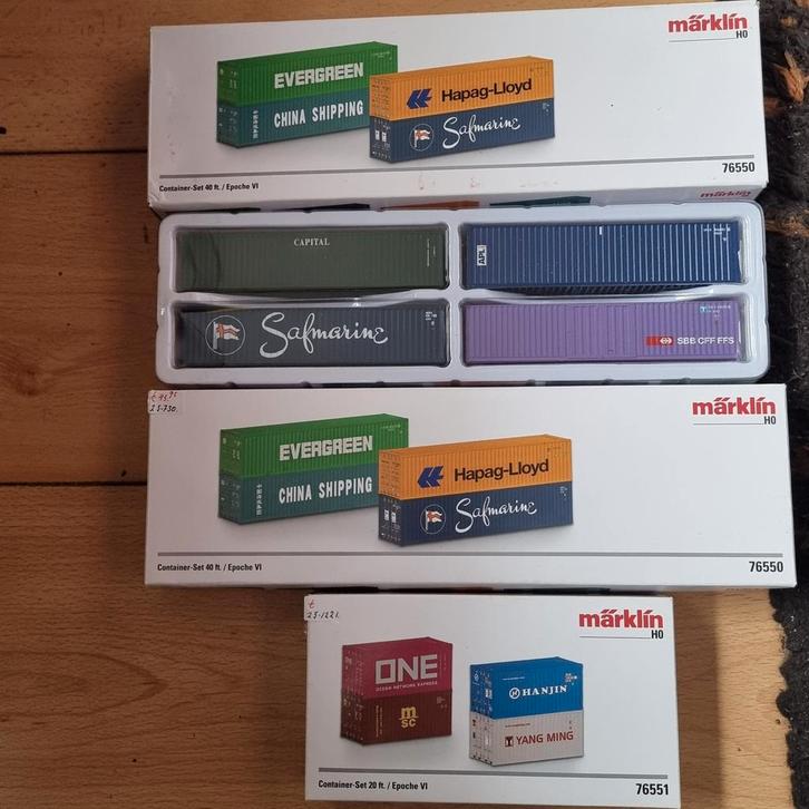 CONHTAINERS MÄRKLIN H0-1:87, Hobby en Vrije tijd, Modeltreinen | H0, Zo goed als nieuw, Märklin, Ophalen of Verzenden