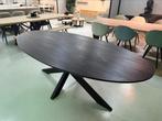 Zwart gelakte eettafel 217x107cm ovaal tafel verjongd, Ophalen, Rond, Nieuw, 50 tot 100 cm
