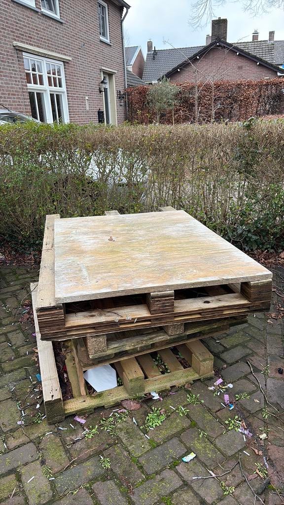 4x houten pellet GRATIS ophalen, Doe-het-zelf en Verbouw, Hout en Planken, Ophalen, Minder dan 25 mm, Zo goed als nieuw, Pallet