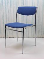 chromen buis stoelen Gijs van der Sluis, Huis en Inrichting, Stoelen, Vijf, Zes of meer stoelen, Blauw, Gebruikt, Vintage
