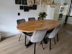Met de hand op maat gemaakte ovale eiken eettafel, 100 tot 150 cm, Eikenhout, 200 cm of meer, Ophalen of Verzenden
